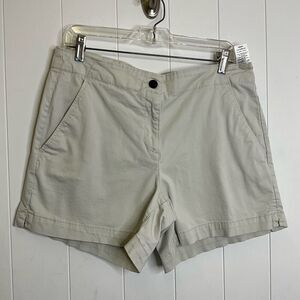 Nautica Women's Size 12 Stone Gray Bermuda Style Khaki Shorts